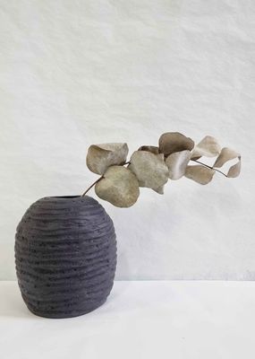 Oval matt black Vase | Michelle Connolly