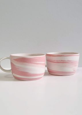 Pink Wide Mugs | Wheelthrown | Alex Wilkinson