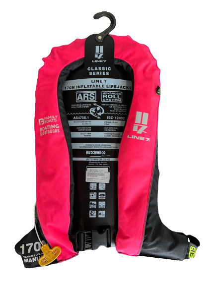 Line 7 Pink Inflatable Lifejacket 170N Adult