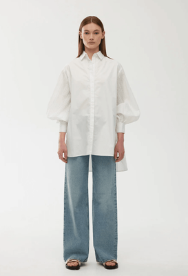 Kinney Harlow Pleat Shirt - Ivory