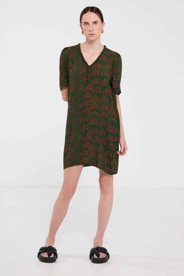 Salasai Plantation Shirt Dress - Green Pop Palm