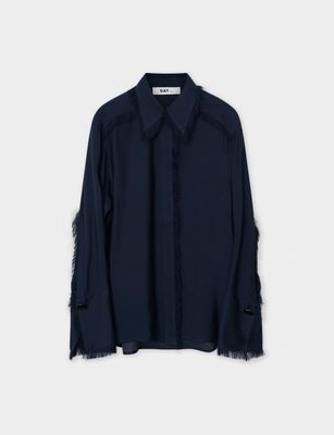 DAY Birger et Mikkelsen Havanna Sheer Fringes Blouse - Dark Sapphire