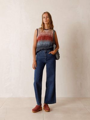 Indi &amp; Cold Crop Vest - Indigo