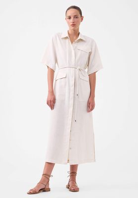 Morrison Avaline Linen Shirt Dress - Ecru