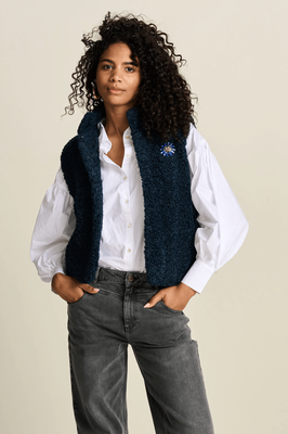 Pom Amsterdam Teddy Vest - Navy