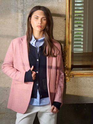 Caroline Sills Coco Tweed Blazer Rose