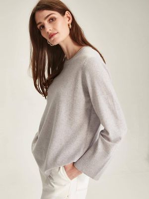 Caroline Sills Piper Cashmere Sweater Glass Grey