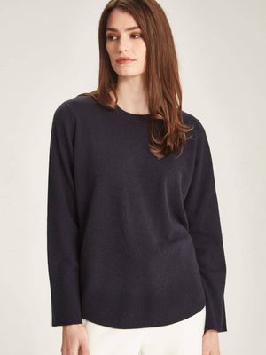 Caroline Sills Piper Cashmere Sweater Blackened Blue