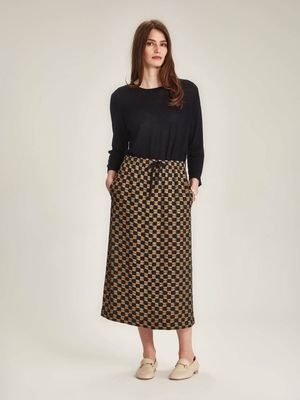 Caroline Sills Frances Skirt Black Check