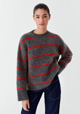 Morrison Silas Stripe Knit Pullover - Charcoal