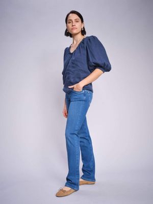 Mos Mosh Taissa Linen Blouse - Navy