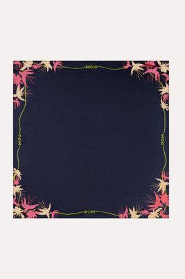 Pom Amsterdam Deep Blue Flowers Scarf