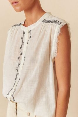 Indi &amp; Cold Multi-Stitch Embroidered Shirt
