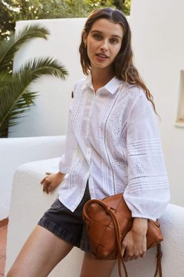 Indi &amp; Cold Embroidered Voile Shirt