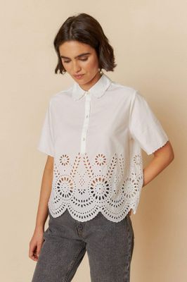 Indi &amp; Cold Poplin Embroidered Shirt