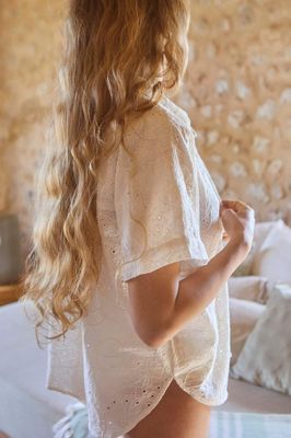 Indi &amp; Cold Rounded Embroidered Shirt