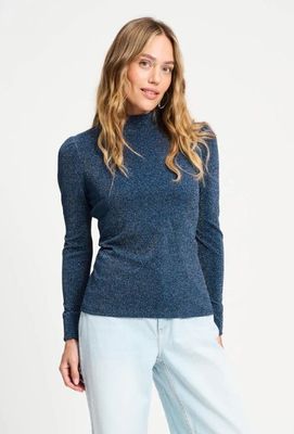 Pom Amsterdam Glitter Turtleneck - Blue