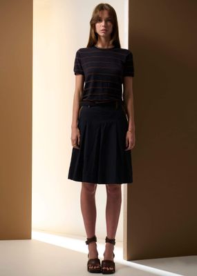 Pol Sable Tee Stripe - Ink/Choc