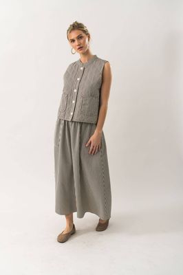 Lollys Laundry Cairo Vest - Stripe Black