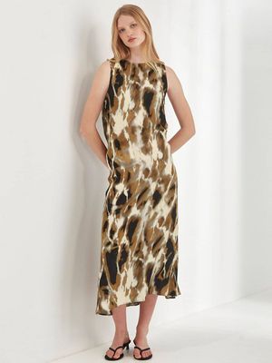 Caroline Sills Dakota Print Dress - Black/Copper