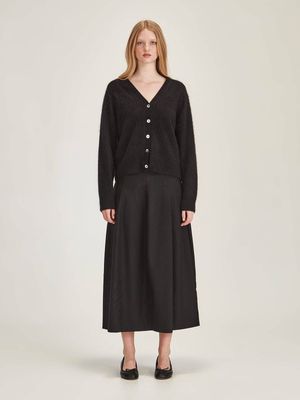 Caroline Sills Brushed Cashmere Cardigan - Black