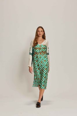 Me 369 Violet V Neck T Dress