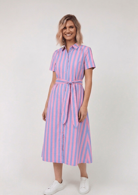 Lollys Laundry Tulle Midi Dress - Stripe
