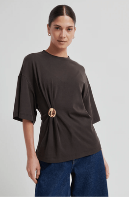 Second Female Enora Brooch Tee - Chocolate Torte