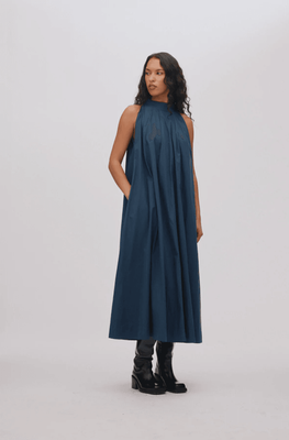 Rabens Saloner Annisa Poplin Dress - Navy