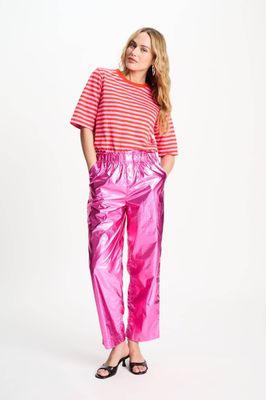 Pom Amsterdam Metallic Bright Pants - Rose