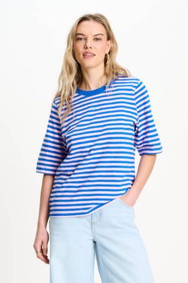 Pom Amsterdam Stripe Tee - Blue/Pink