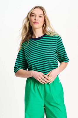 Pom Amsterdam Stripe Tee - Green/Blue