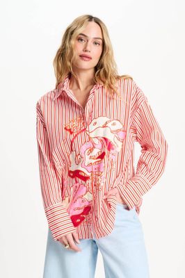 Pom Amsterdam Poplin Striped Top - Orange