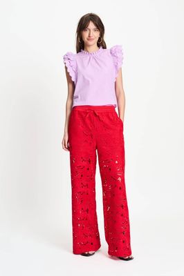 Pom Amsterdam Lace Pants - Bloom Red
