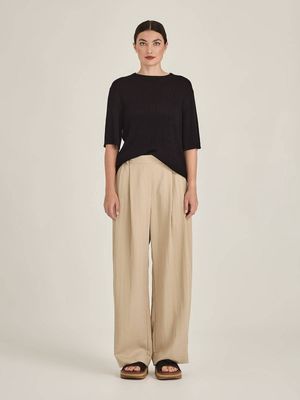 Caroline Sills Brodie Pleat Pant - Clay