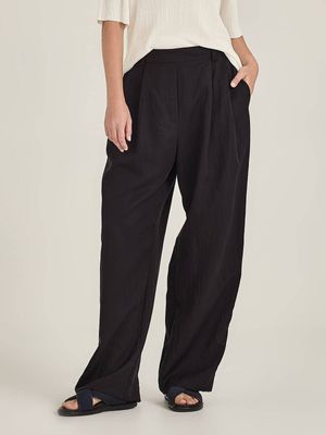 Caroline Sills Brodie Pleat Pant - Black