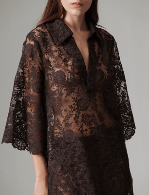 Day Birger et Mikkelsen Prima Crochet Top - Coffee Bean