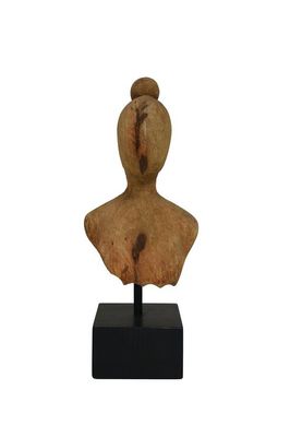 Wooden Bust Figurine Natural/Black