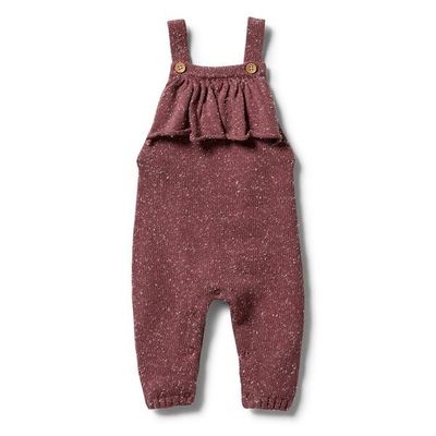 Knitted Ruffle Overall - Wild Ginger Fleck