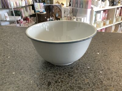 Grey Enamel Footed Bowl