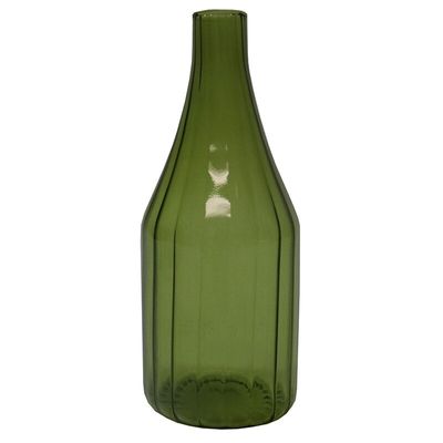 Sienna Ribbed Vase 15cm Green