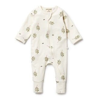 Organic Zipsuit with Feet - Busy Bee