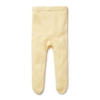 Knitted Legging with Feet - Pastel Yellow