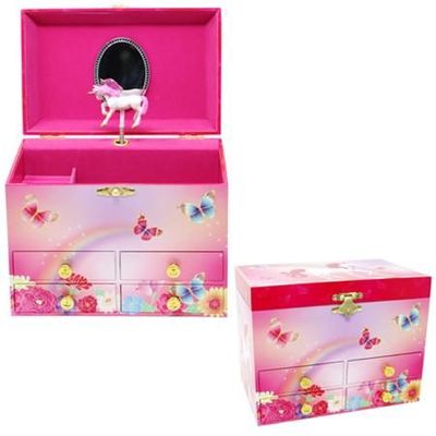 Unicorn Butterfly Med Musical Jewellery Box
