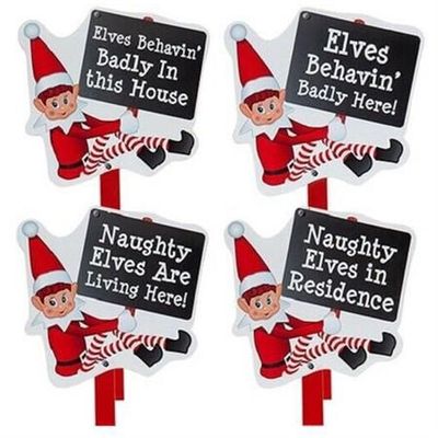 Naughty Elf Garden Sign 64cm