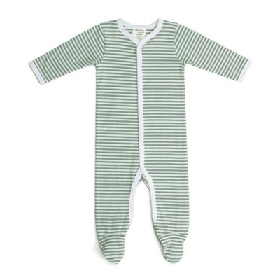 Sage Stripe Cotton Babygrow