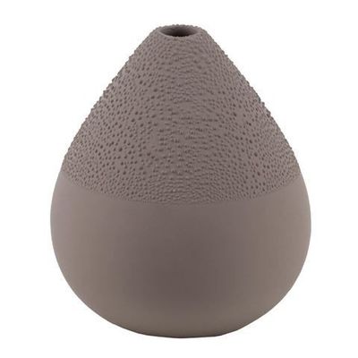Grey Beige Beaded Vase