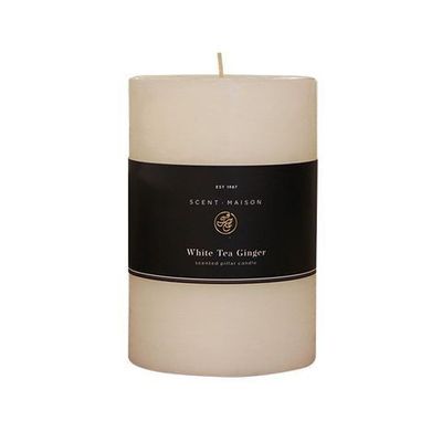 Maison Pillar Candle White Tea Ginger 4x6