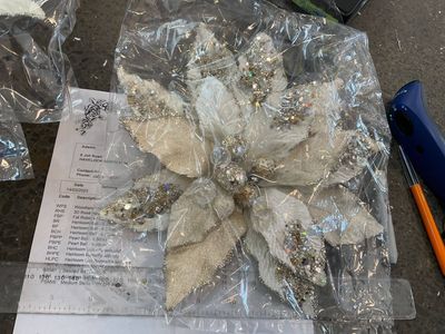 Cream/Platinum Poinsettia