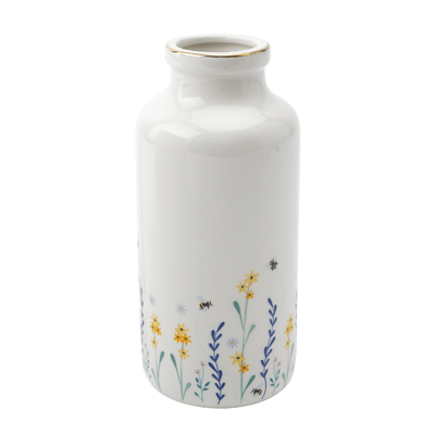 Bee Keeper Floral Bottle Vase